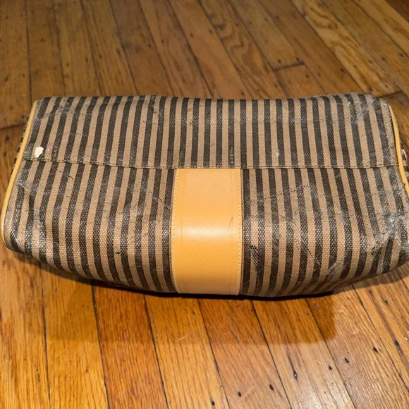 Fendi Black and Tan Striped Satchel PROJECT - Picture 4 of 8